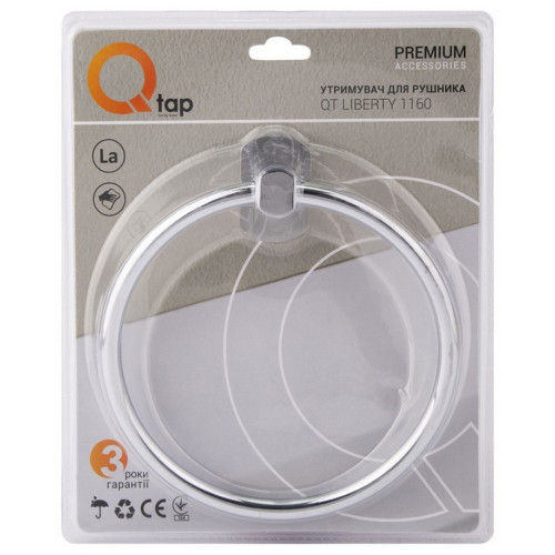 Держатель для полотенца Qtap Liberty D 160 мм QTLIBCRM1160 Chrome