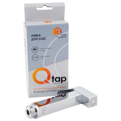 Лейка для гигиенического душа Qtap Rucni прямоугольная QTCRMB120 Chrome (Bidet)