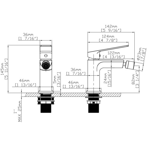 Смеситель для биде Qtap Capricorn Chrome (k26) QTCAP2060102C48223