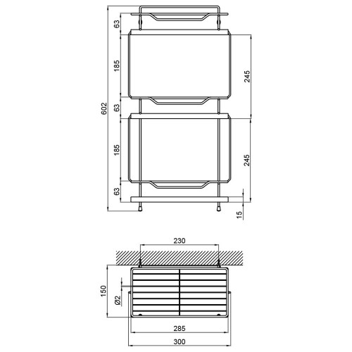 Полка универсальная Lidz Radom 0608 3 ярусная LDRAD0608CRM32486 Chrome