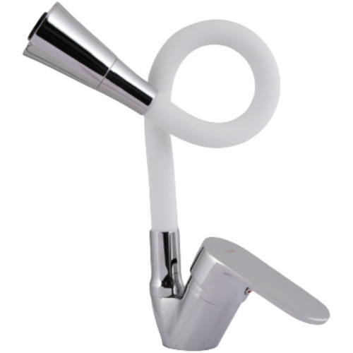 Смеситель для кухни Lidz Tani 008F3 с гибким изливом (k40) LDTAN008F3WCR37037 White / Chrome