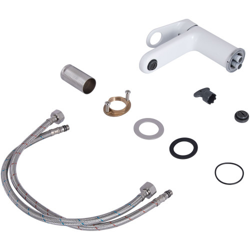 Змішувач для раковини Qtap Jay QTJAY270CRW45551 Chrome/White