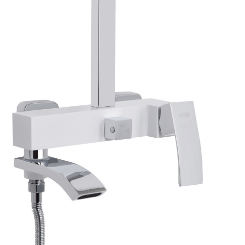 Душевая система универсальная Qtap Swan Cascada на три потребителя (с изливом) QTSWA111CRW45570 Chrome/White