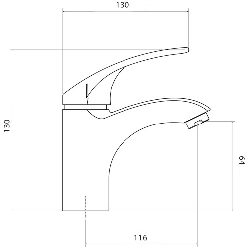 Змішувач для раковини Lidz Mars 001F (k40) LDMAR001CRM34871 Chrome