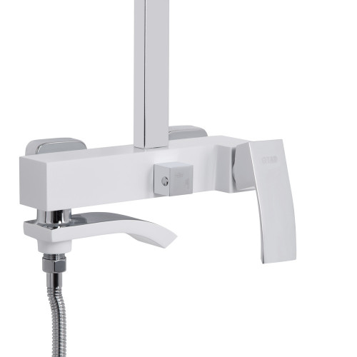 Душевая система универсальная Qtap Swan Cascada на три потребителя (с изливом) QTSWA111CRW45570 Chrome/White