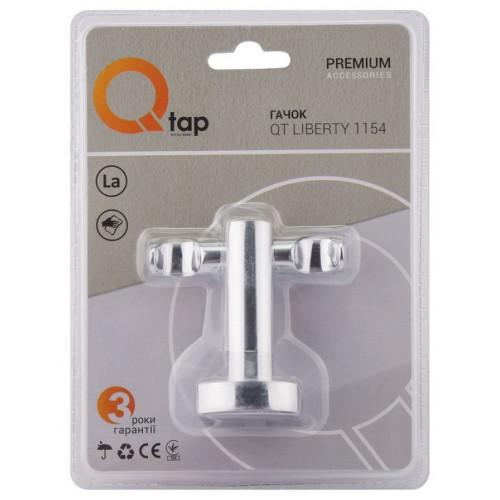Крючок Qtap Liberty двойной QTLIBCRM1154 Chrome