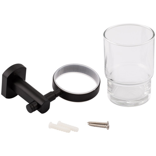Стакан с держателем Qtap Liberty настенный QTLIBBLM1158 Black