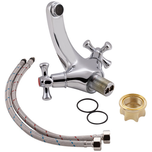 Змішувач для раковини Lidz Lamb 161F двохвентильний LDLAM161FCRM35446 Chrome