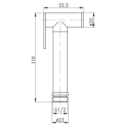 Лейка для гигиенического душа Qtap Rucni округлая QT889910842855OB Black Matt