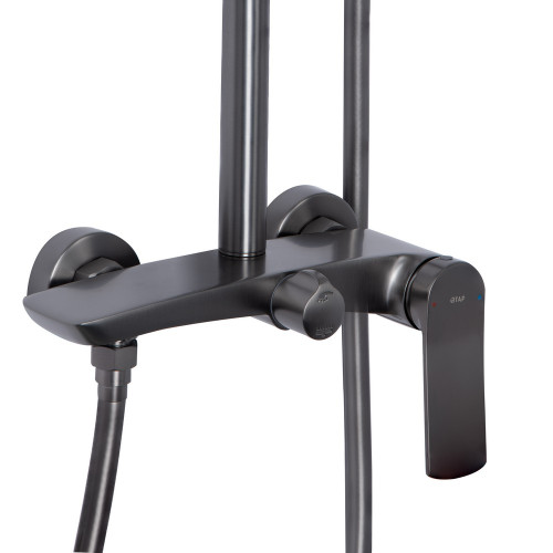 Душевая система для душа Qtap Slavonice на два потребителя QTSLA110GMB45913 Gunmetal Black PVD
