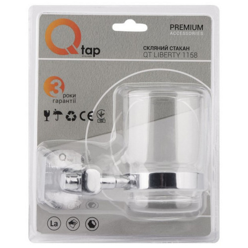 Стакан с держателем Qtap Liberty настенный QTLIBCRM1158 Chrome