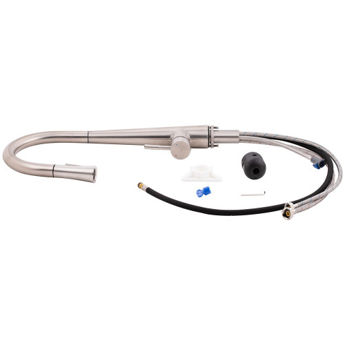 Смеситель для кухни Qtap Evicka с выдвижным изливом QTEVI91103UN Brushed Nickel PVD
