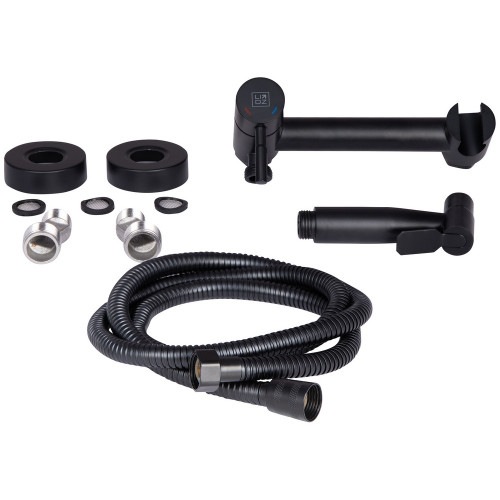 Набір 2в1 набір для гігієнічного душу lidz aria 110 black + змішувач для раковини lidz aria 001f black