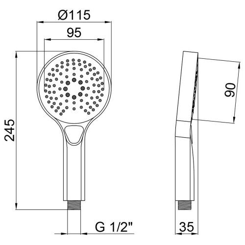 Лійка для ручного душу Qtap Rucni 120 мм округла QTRUCA115O3KCW Chrome