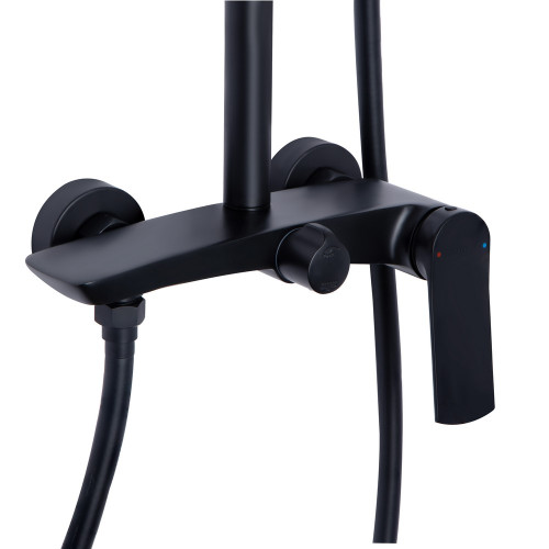Душова система для душу Qtap Slavonice на два споживача QTSLA110BLM45914 Black Matt