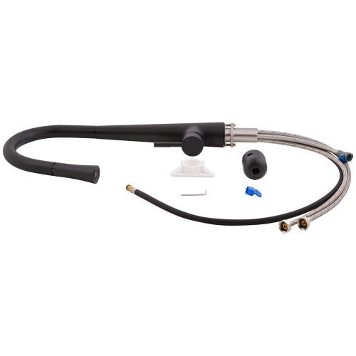 Смеситель для кухни Qtap Evicka с выдвижным изливом QTEVI9135103UB Black Matt