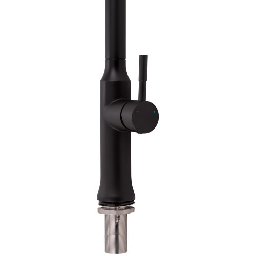 Смеситель для кухни Qtap Baruska с выдвижным изливом QTBAR9137103UB Black Matt