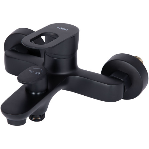 Змішувач для ванни Lidz Latwa 006 (з душовим гарнітуром) (k35) LDLAT006BLA45419 Black