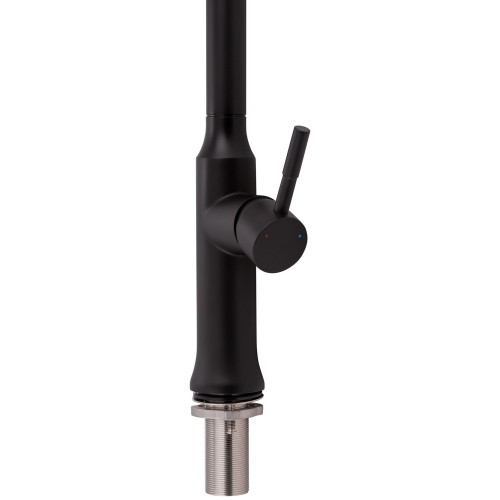 Смеситель для кухни Qtap Baruska с выдвижным изливом QTBAR9137103UB Black Matt