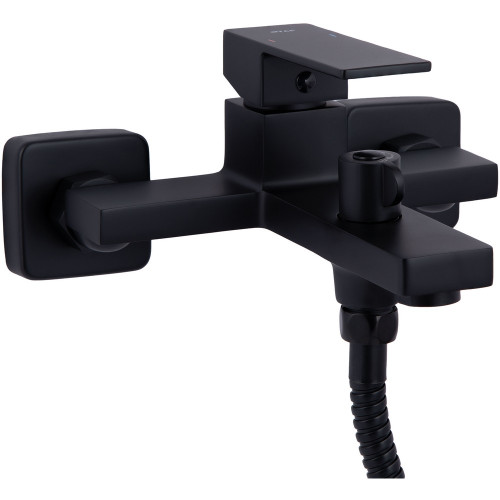 Змішувач для ванни Qtap Gemini (з душовим гарнітуром) QTGEM259BLM45682 Black Matt