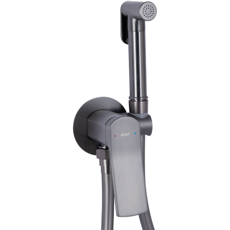 Набор для гигиенического душа Qtap Slavonice округлый QTSLA262GMB45916 Gunmetal Black PVD