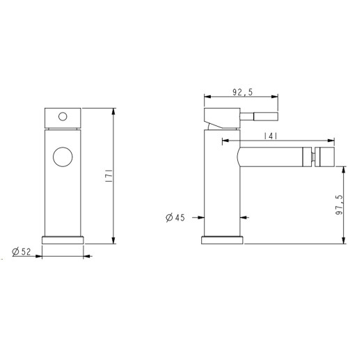 Смеситель для биде Lidz Aria 001AF (k35) LDARI001AFNKS46096 Nickel