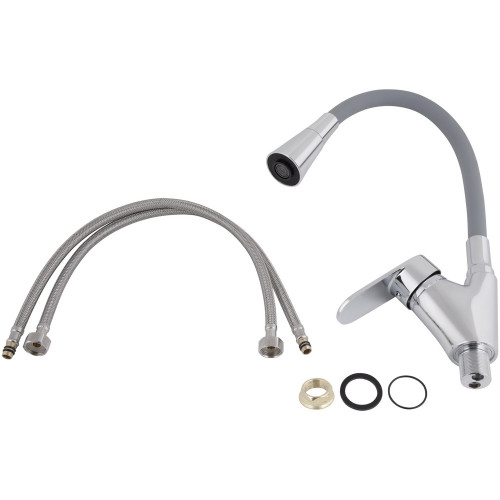 Змішувач для кухні Lidz Tani 007F3 з гнучким виливом (k40) LDTAN007F3GCR31869 Grey / Chrome