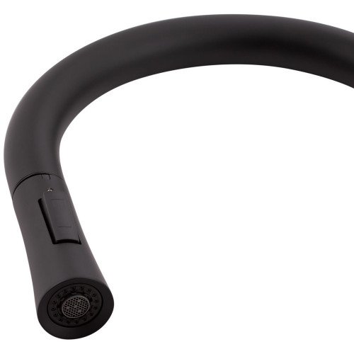 Смеситель для кухни Qtap Baruska с выдвижным изливом QTBAR9137103UB Black Matt