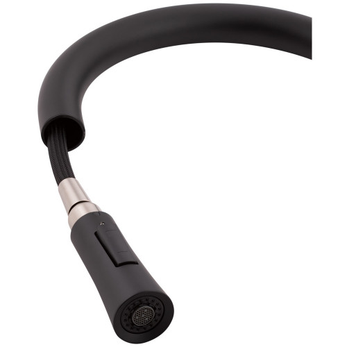 Смеситель для кухни Qtap Baruska с выдвижным изливом QTBAR9137103UB Black Matt