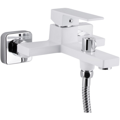 Змішувач для ванни Qtap Gemini (з душовим гарнітуром) QTGEM259CRW45683 Chrome/White