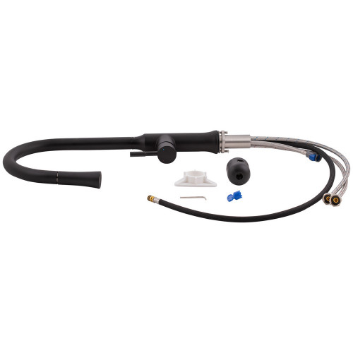 Смеситель для кухни Qtap Baruska с выдвижным изливом QTBAR9137103UB Black Matt
