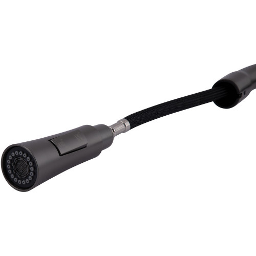 Смеситель для кухни Qtap Vlasta New с выдвижным изливом QTVLA344GMB45647 Gunmetal Black PVD