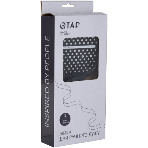 Лійка для ручного душу Qtap Rucni 260x120 мм округла QTRUC125BLM45782 Black Matt
