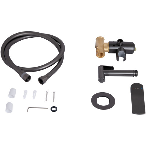 Набор для гигиенического душа Qtap Slavonice округлый QTSLA262GMB45916 Gunmetal Black PVD
