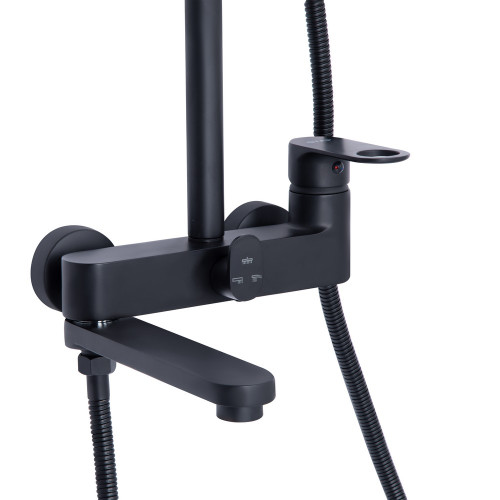 Душова система універсальна Qtap Jay на три споживача (з виливом) QTJAY111BLM45549 Black Matt