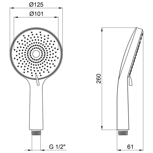 Лейка для ручного душа Lidz Niagara 32 120 мм округлая LDNIA32GRP48536 Graphite