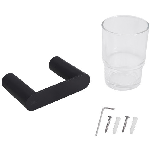 Стакан с держателем Qtap Scorpio настенный QTSTK6102103B Black (Sklenka)