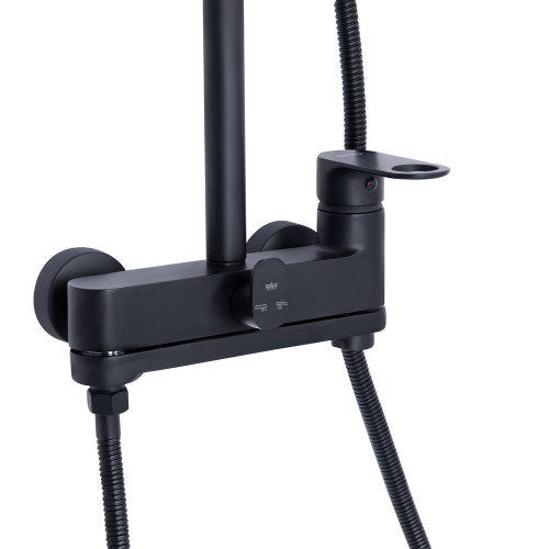 Душова система універсальна Qtap Jay на три споживача (з виливом) QTJAY111BLM45549 Black Matt