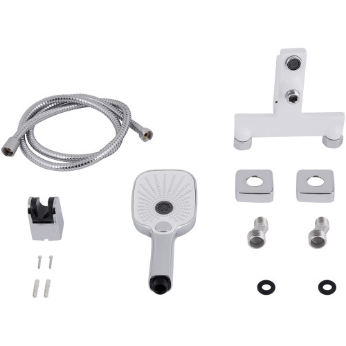 Змішувач для ванни Qtap Gemini (з душовим гарнітуром) QTGEM259CRW45683 Chrome/White