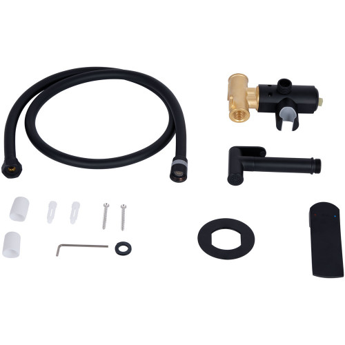 Набор для гигиенического душа Qtap Slavonice округлый QTSLA262BLM45917 Black Matt