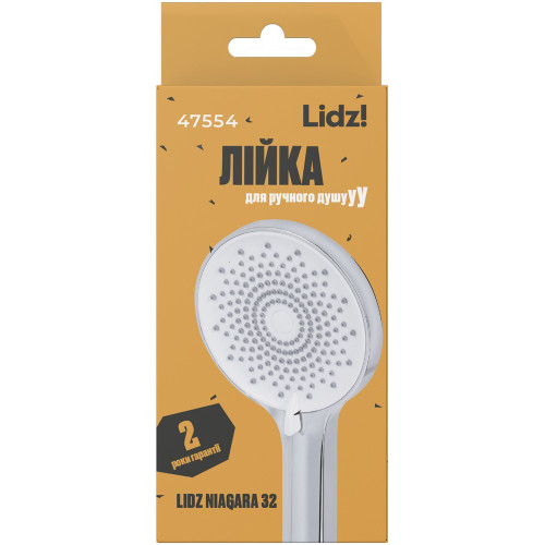 Лейка для ручного душа Lidz Niagara 32 120 мм округлая LDNIA32CRM47554 Chrome