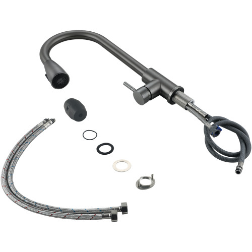 Смеситель для кухни Lidz Aria 015FL (k35) с выдвижным изливом LDARI015FLGRP49560 Graphite