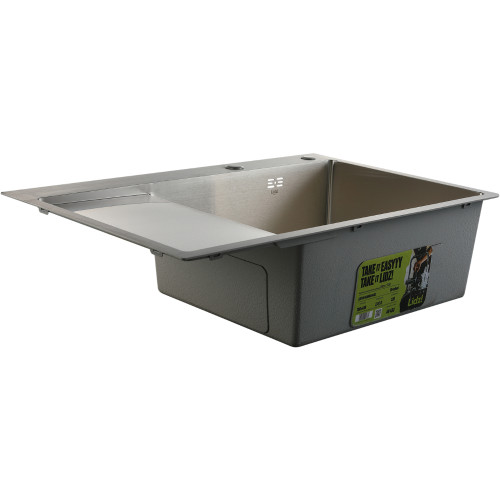 Мийка для кухні інтегрована Lidz Handmade Max 500 H7849L Brushed Steel, 3,0/1,0 мм, крило зліва, збільшена чаша LDH7849LBRU49463