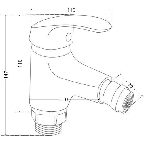 Смеситель для биде Lidz Tani 001AF (k40) LDTAN001AFCRM44958 Chrome