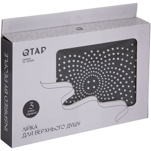 Лейка для верхнего душа Qtap Hlavova 260x180 мм прямоугольная QTHLA107CRM45784 Chrome/Black