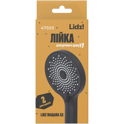 Лейка для ручного душа Lidz Niagara 32 120 мм округлая LDNIA32BLM47555 Matt Black