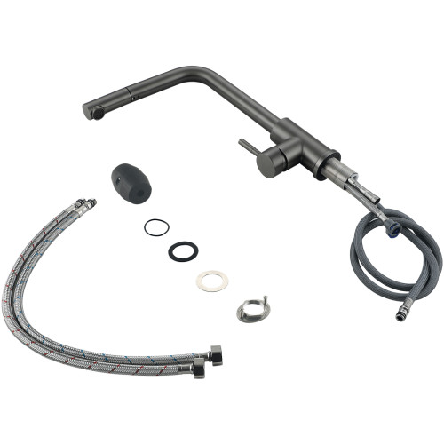 Смеситель для кухни Lidz Aria 015FL1 (k35) с выдвижным изливом LDARI015FL1GRP49561 Graphite