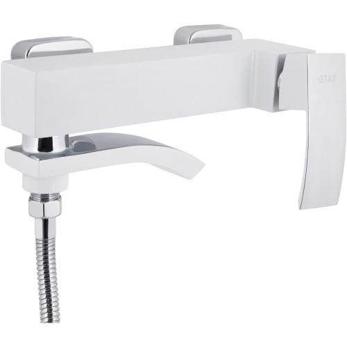 Смеситель для ванны Qtap Swan Cascada с поворотным изливом (c душевым гарнитуром) QTSWA260CRW45569 Chrome/White