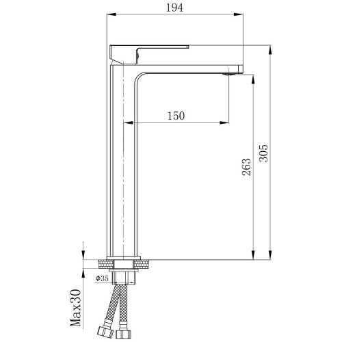 Змішувач для раковини Qtap Gemini високий QTGEM269BLM45678 Black Matt