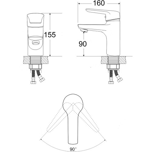 Змішувач для раковини Lidz Tani 0011F1 (k40) LDTAN001F1CRM44959 Chrome